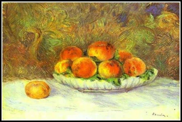 Amazon | 桃のある静物画﹣ ピエール・オーギュスト・ルノワール